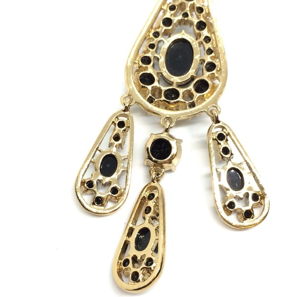 KATE SPADE NEW YORK GOLD TONE BLACK TEARDROP PENDANT NECKLACE WITH POUCH - Picture 9 of 12